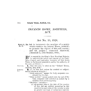 Infants' Home, Ashfield, Act 1924